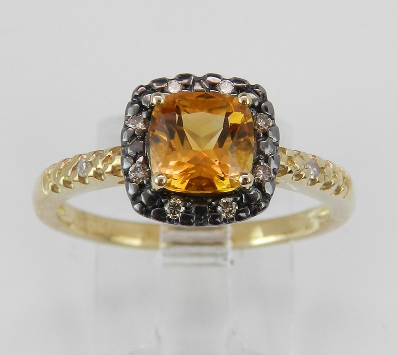 14k Yellow Gold Vermeil Over Sterling .10 Ct Diamond Pear Shaped Cocktail Ring 7