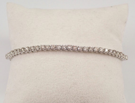 Diamond Tennis Bracelet, White Gold 3 carat Traditional Prong Set Line Bracelet