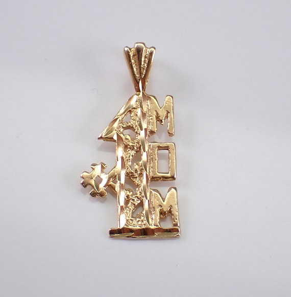 Vintage 14K Yellow Gold Number 1 MOM Charm Special Small Jewelry