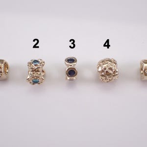 Zawieszka PANDORA z żółtego złota 14K – autentyczna bransoletka z możliwością łączenia w stosy – przekładka z kamieni szlachetnych