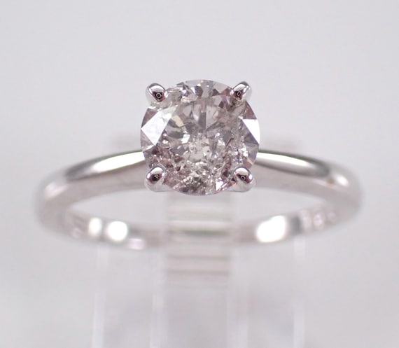 Round Brilliant Diamond Engagement Ring - White Gold Solitaire Bridal Fine Jewelry Gift - Simple Marriage Promise