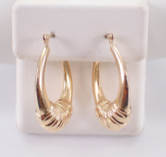 Vintage 14k Yellow Gold Hoop Earrings - Estate GalaxyGems Fine Jewelry Huggies Gift