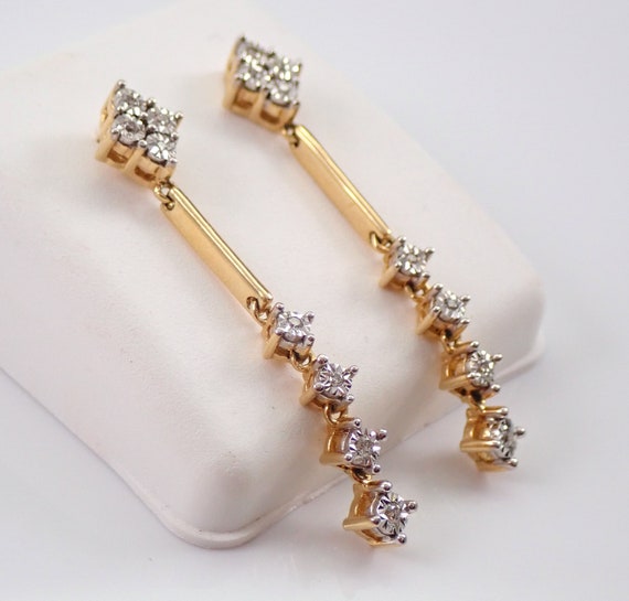 Diamond Earrings 14K Yellow Gold Diamond Jewelry Wedding Gift Mothers Day Present for Women