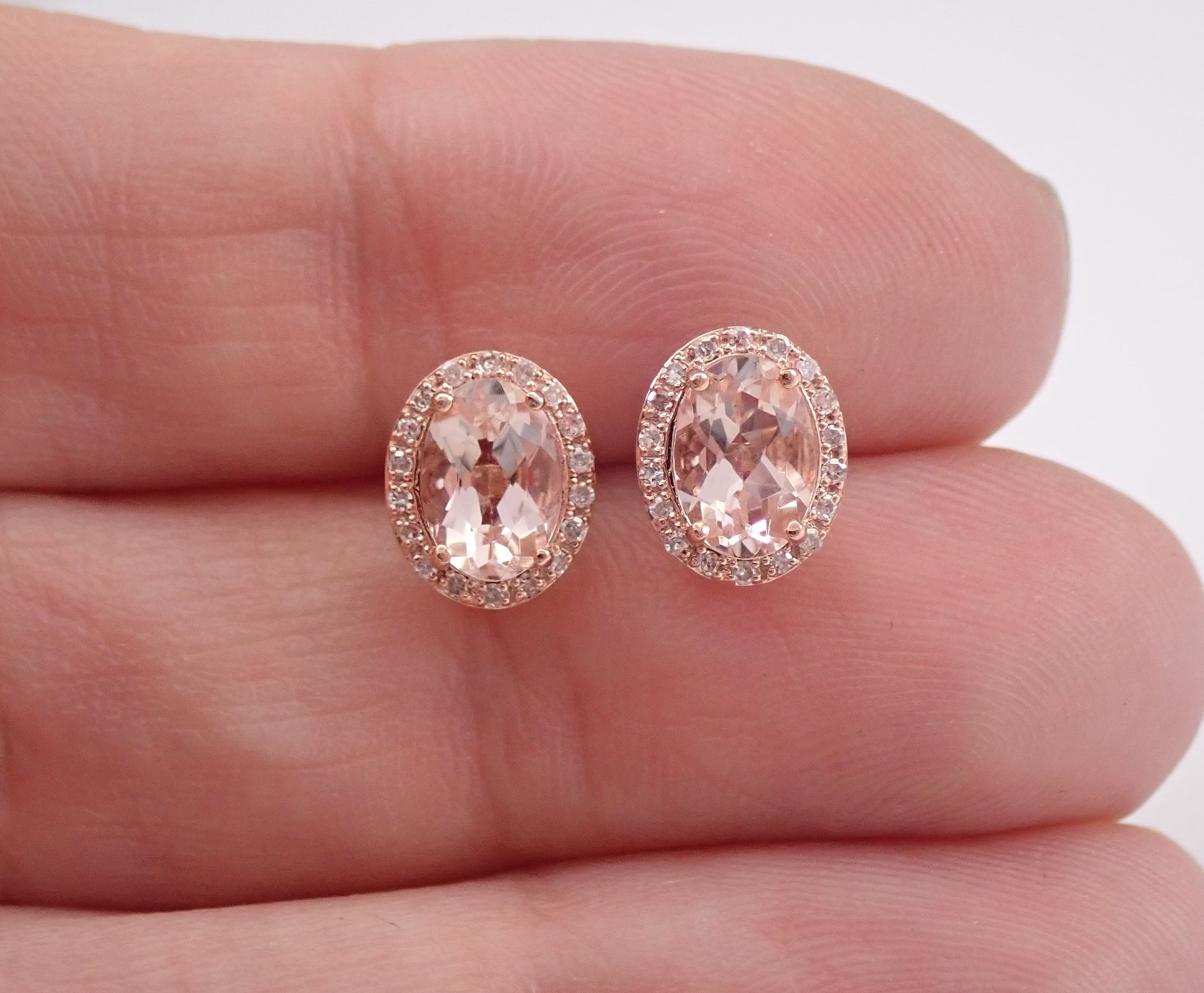 Gold morganite earrings Clearance