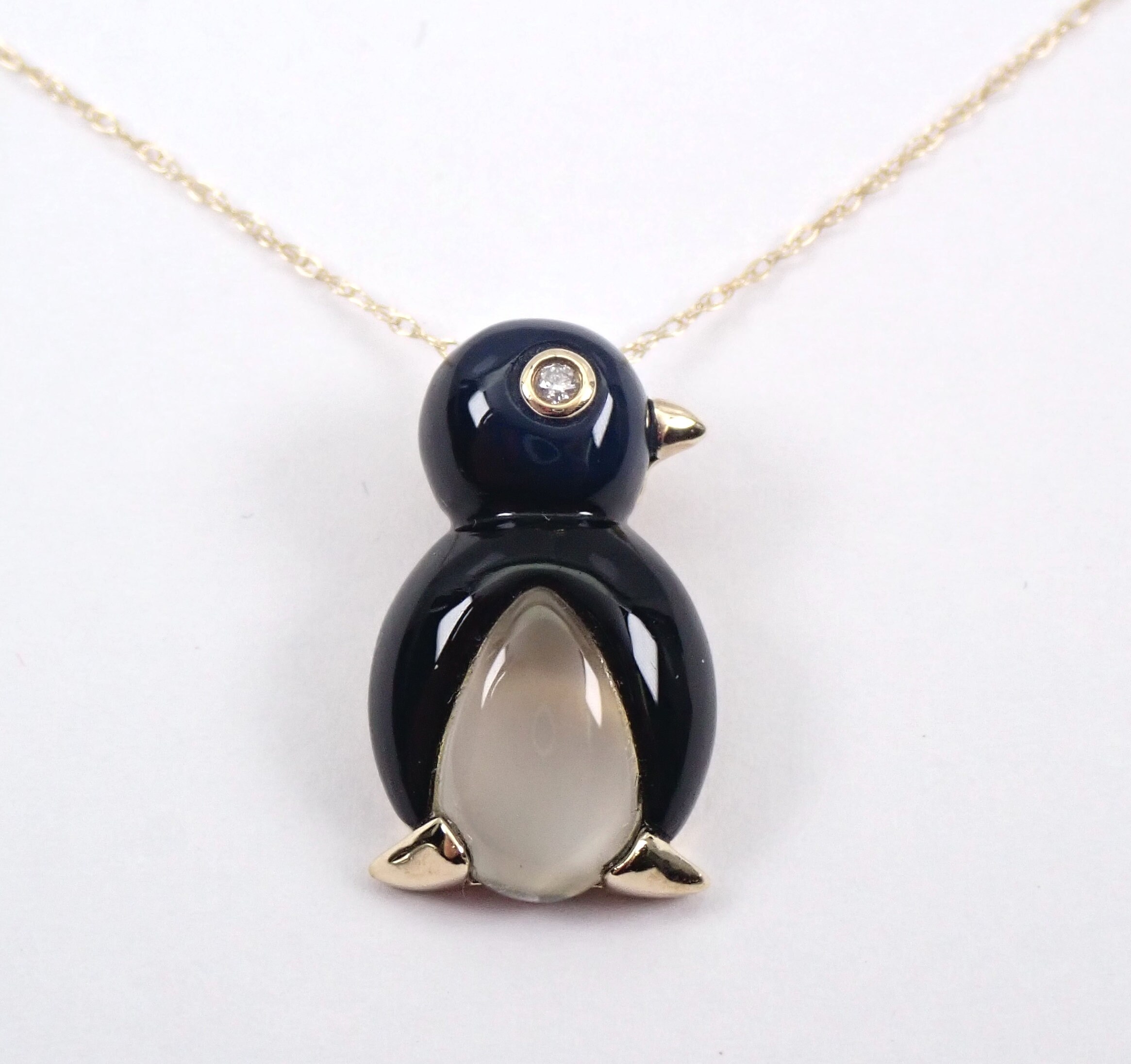Diamond penguin shop pendant