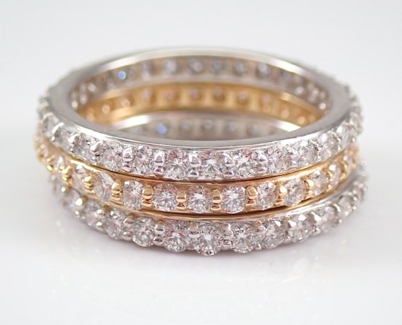 Genuine Diamond Full Eternity Wedding Ring, Stackable Anniversary Band, Solid 14K Gold Fine Jewelry, Unique Bridal Gift