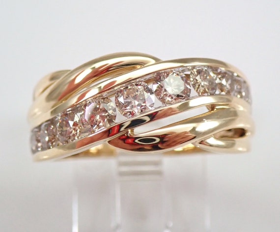 Mens Unisex Yellow Gold 1.00 ct Diamond Wedding Ring Anniversary Band Size 7