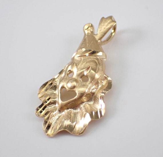 Vintage 14K Yellow Gold Clown Charm - Joker Mask Pendant for Necklace or Bracelet