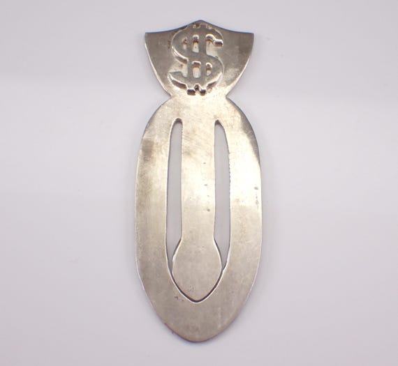Vintage Sterling Silver Money Clip: Unique Dollar Sign Cash Holder
