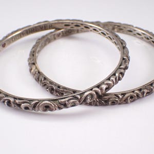 Vintage Sterling Silver Bangle Bracelet - Set of 2 Charles Krypell Stackable Cuff