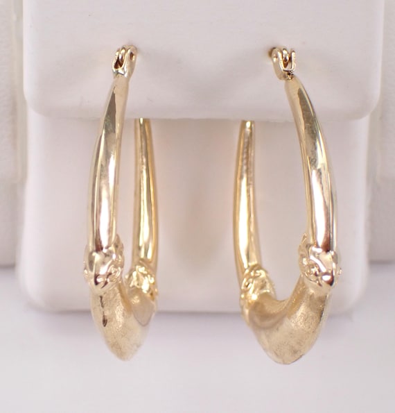 Vintage 14K Yellow Gold Hoop Earrings - Estate GalaxyGems Fine Jewelry Huggies Gift