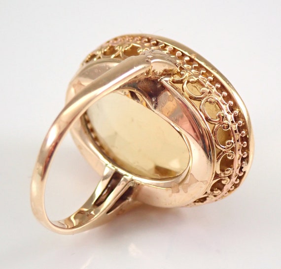 Antique Vintage Retro 14K Yellow Gold 12 ct Oval … - image 3