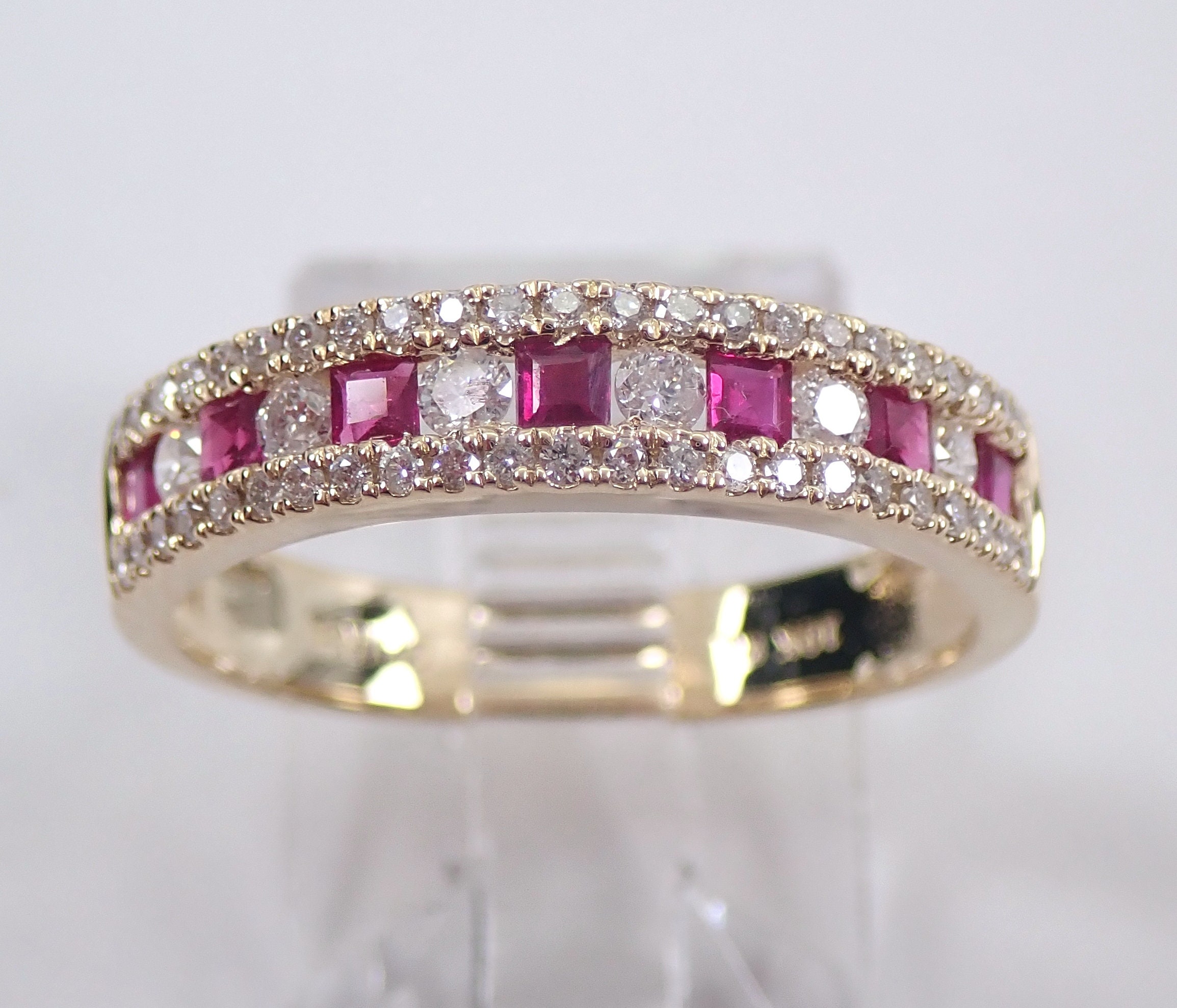 Yellow Gold Ruby and Diamond Ring, Ruby and Diamond Ring, Ruby Wedding Ring, Ruby Anniversary