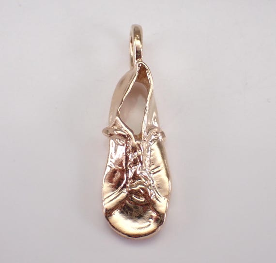 Vintage Clown Shoe Charm Pendant, 14K Yellow Gold Footwear Jewelry for Bracelet or Necklace, Unique Circus Jester Magician