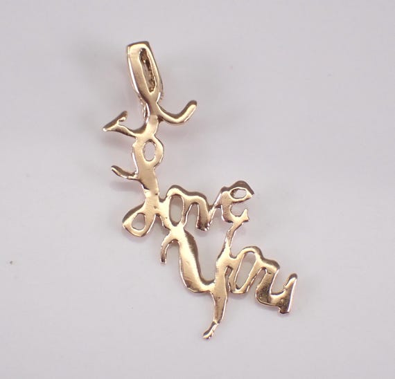 Vintage 14K Yellow Gold "I Love You" Charm Pendant