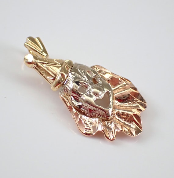 かわいい新作 Vintage 14K Tri Color Gold Clown Charm - Joker Mask Pendant ピアス