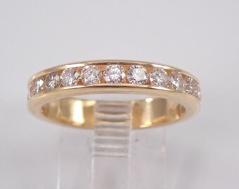 1.68 ct Diamond Eternity Wedding Ring Anniversary Band Stackable 14K Yellow Gold Size 7 Channel Set
