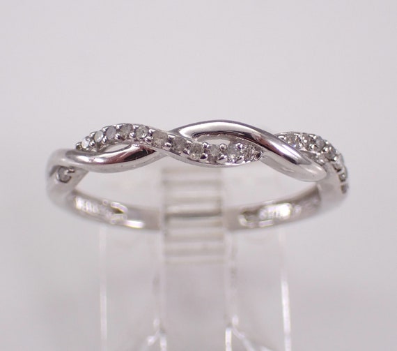 Wraparound Diamond Midi Ring - White Gold Bridal Wedding Band - GalaxyGems Fine Jewelry Gift