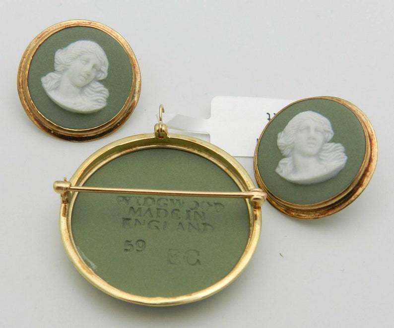 Wedgwood Cameo Earrings Brooch Pin Pendant Set Antique Vintage Etsy