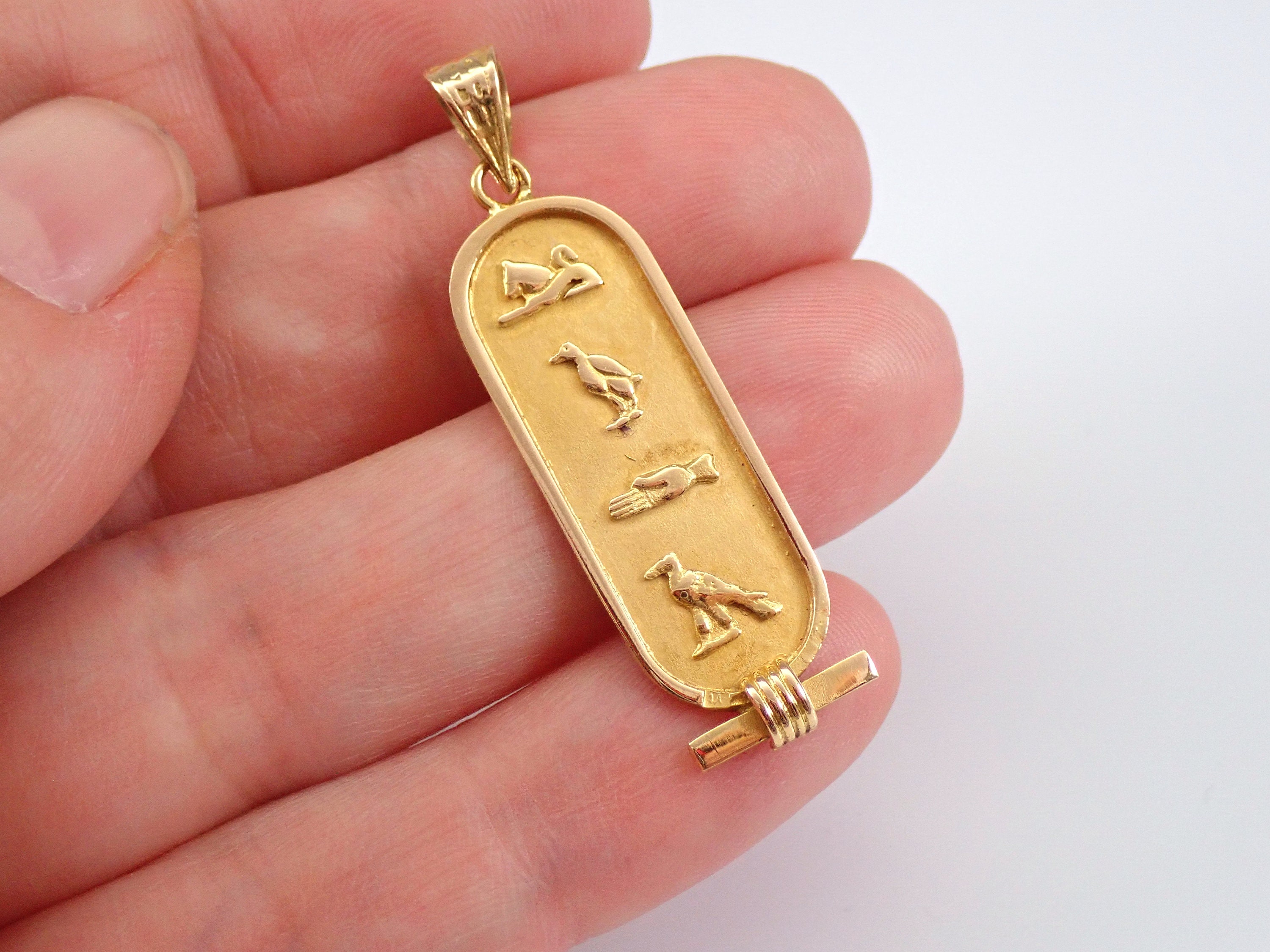 14k gold cartouche sale pendant