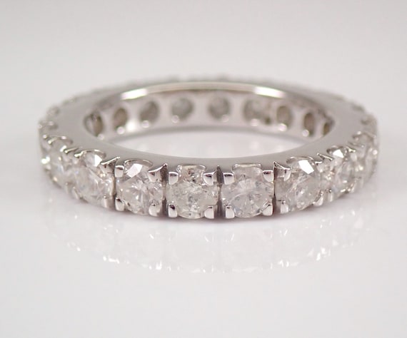 3 ct Diamond Eternity Ring - 14k White Gold Wedding Ring - Stackable Anniversary Band