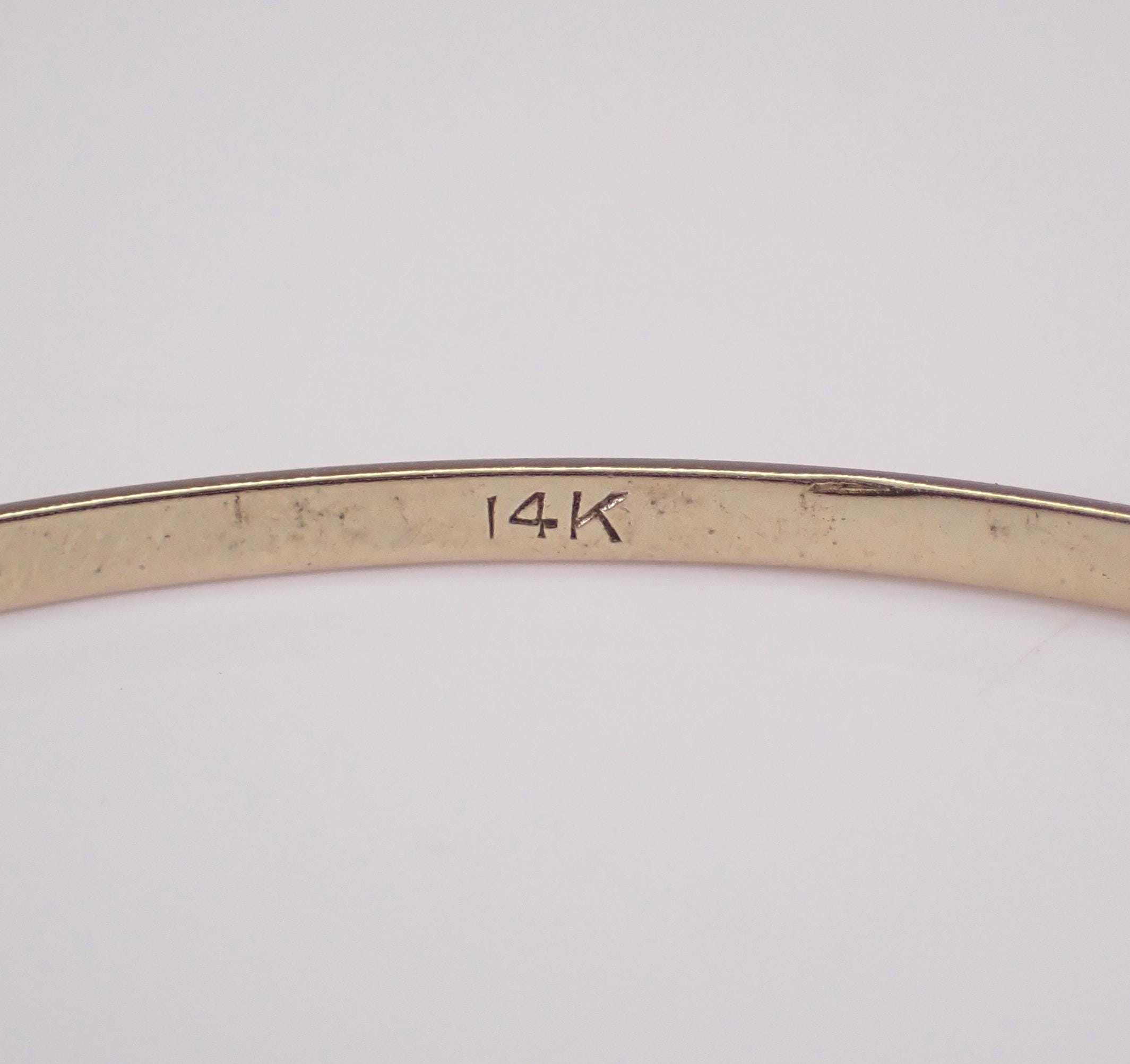 14Kイエローゴールドバングルブレスレット、ヴィンテージ高級