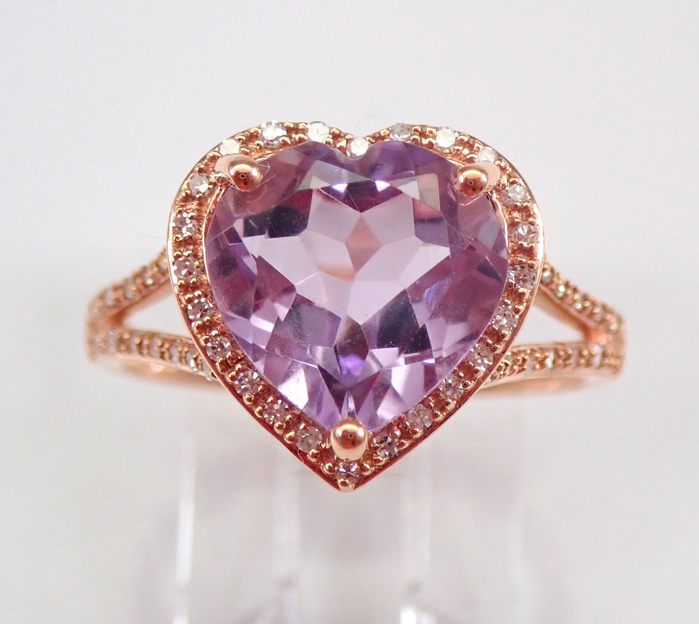 Heart Shaped Amethyst Mothers Ring | LUO