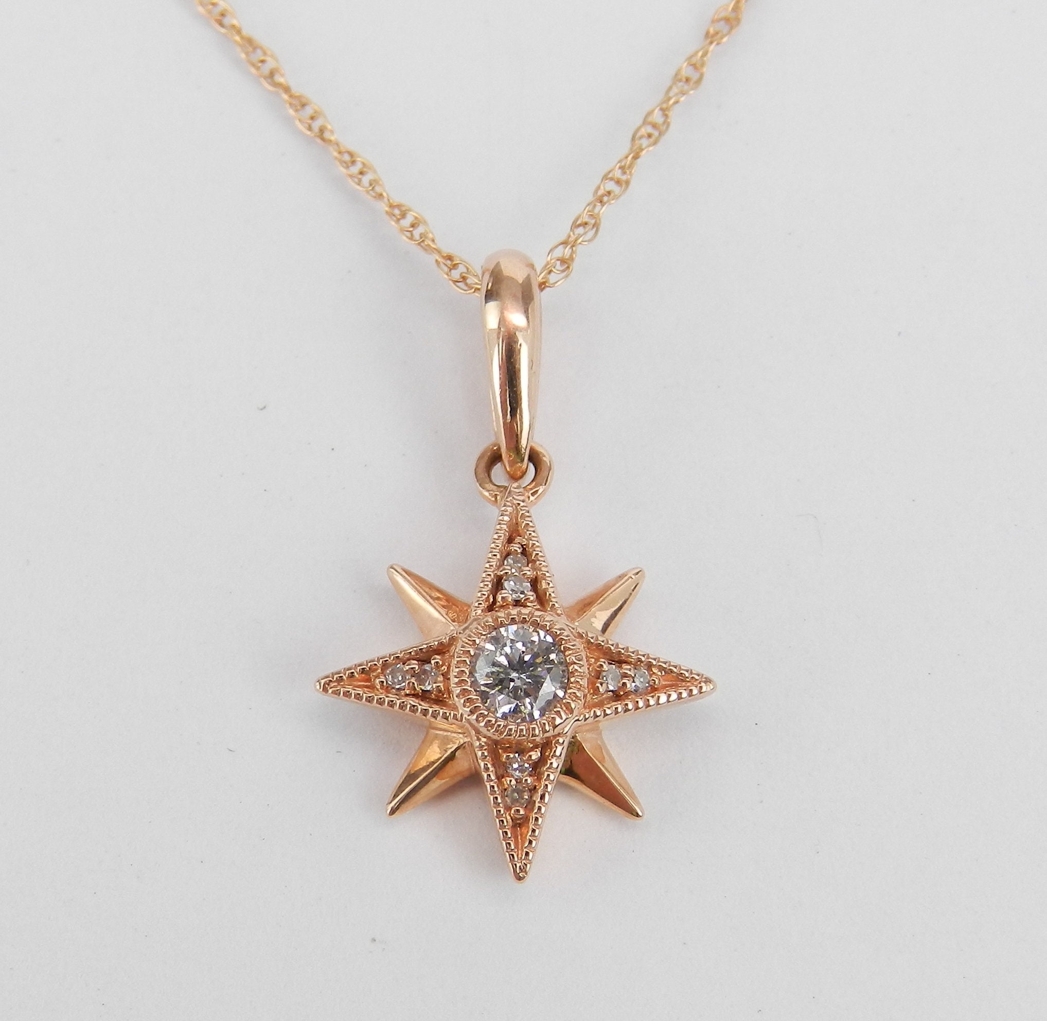 Diamond Star Necklace ~ Rose Gold