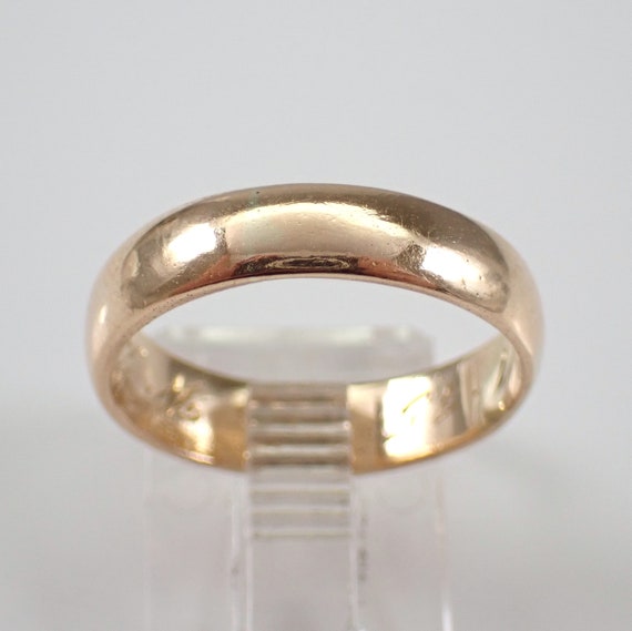 Vintage 14K Yellow Gold Wedding Ring - Estate Bridal Anniversary Band - Engraved Fine Jewelry Gift
