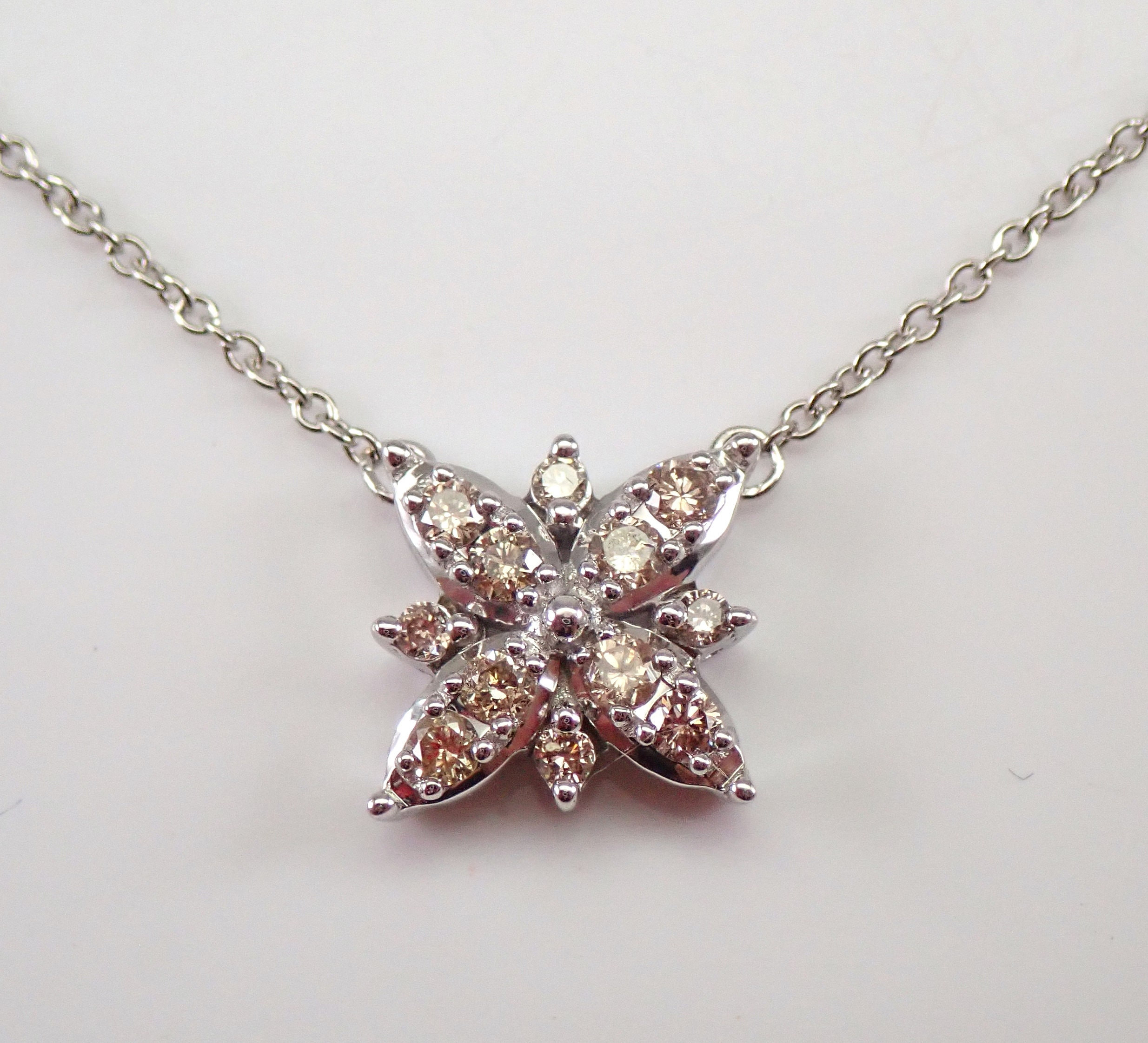 Sterling Silver Cubic Zirconia Snowflake Pendant Necklace