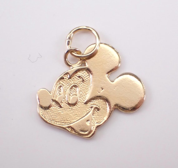 Vintage Yellow Gold Mickey Mouse Charm Pendant