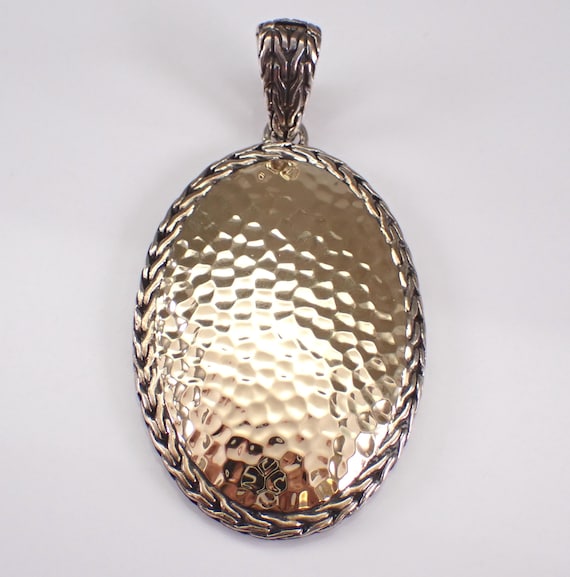 Authentic John Hardy Hammered Palu Dot Enhancer Pendant - 18K Yellow Gold and Sterling Silver Large Charm for Necklace