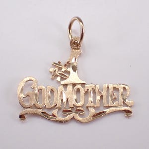 Vintage 14K Yellow Gold Number 1 God Mother Charm - Unique Little Estate Pendant for Necklace or Bracelet