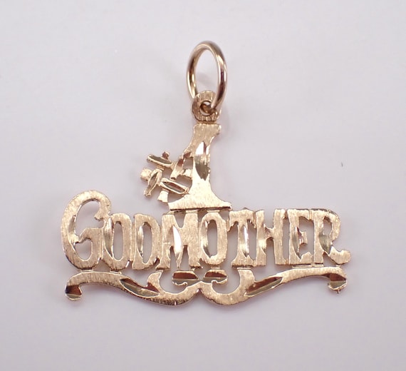Vintage 14K Yellow Gold Number 1 God Mother Charm - Unique Little Estate Pendant for Necklace or Bracelet