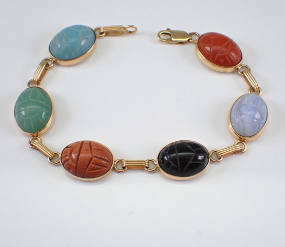 online buying Vintage Scarab Bracelet 12kt Curtis Creations Gold Filled SIX  Stones stone 7 | www.saf-siee.com.mx