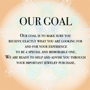 May include: An image with the text "OUR GOAL" at the top, followed by a description of the company's commitment to customer satisfaction. The background has a soft, colorful gradient with white speckles.