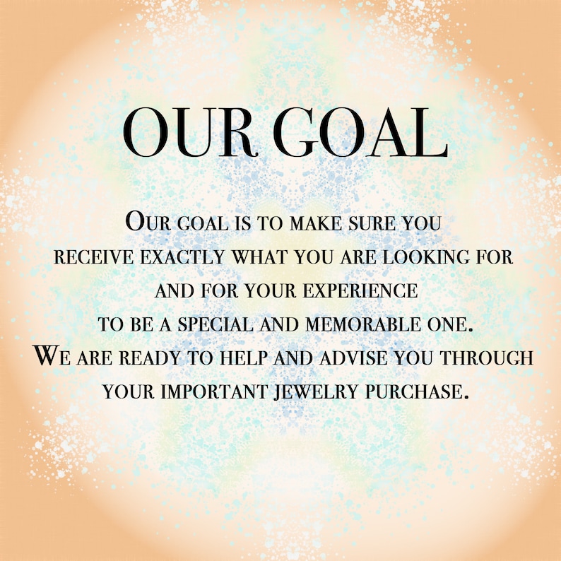 May include: An image with the text "OUR GOAL" at the top, followed by a description of the company's commitment to customer satisfaction. The background has a soft, colorful gradient with white speckles.