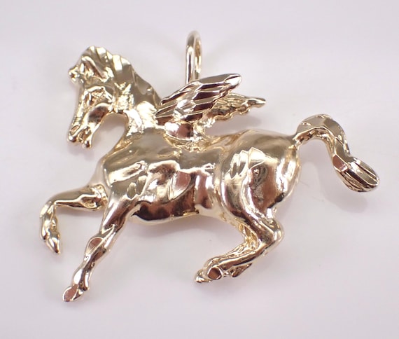 Vintage 14K Yellow Gold Pegasus Charm: Estate Pendant for Necklace or Bracelet
