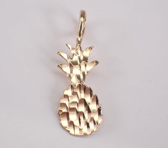 Vintage 14K Yellow Gold Pineapple Charm - Estate Fruit Pendant for Necklace or Bracelet