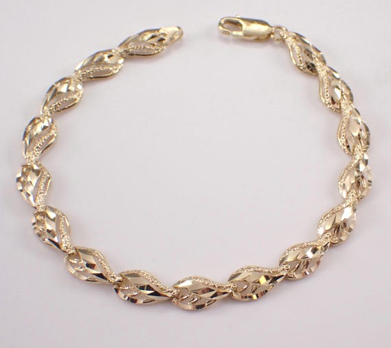 Vintage 14K Yellow Gold Bracelet - Unique Simple Layering Link