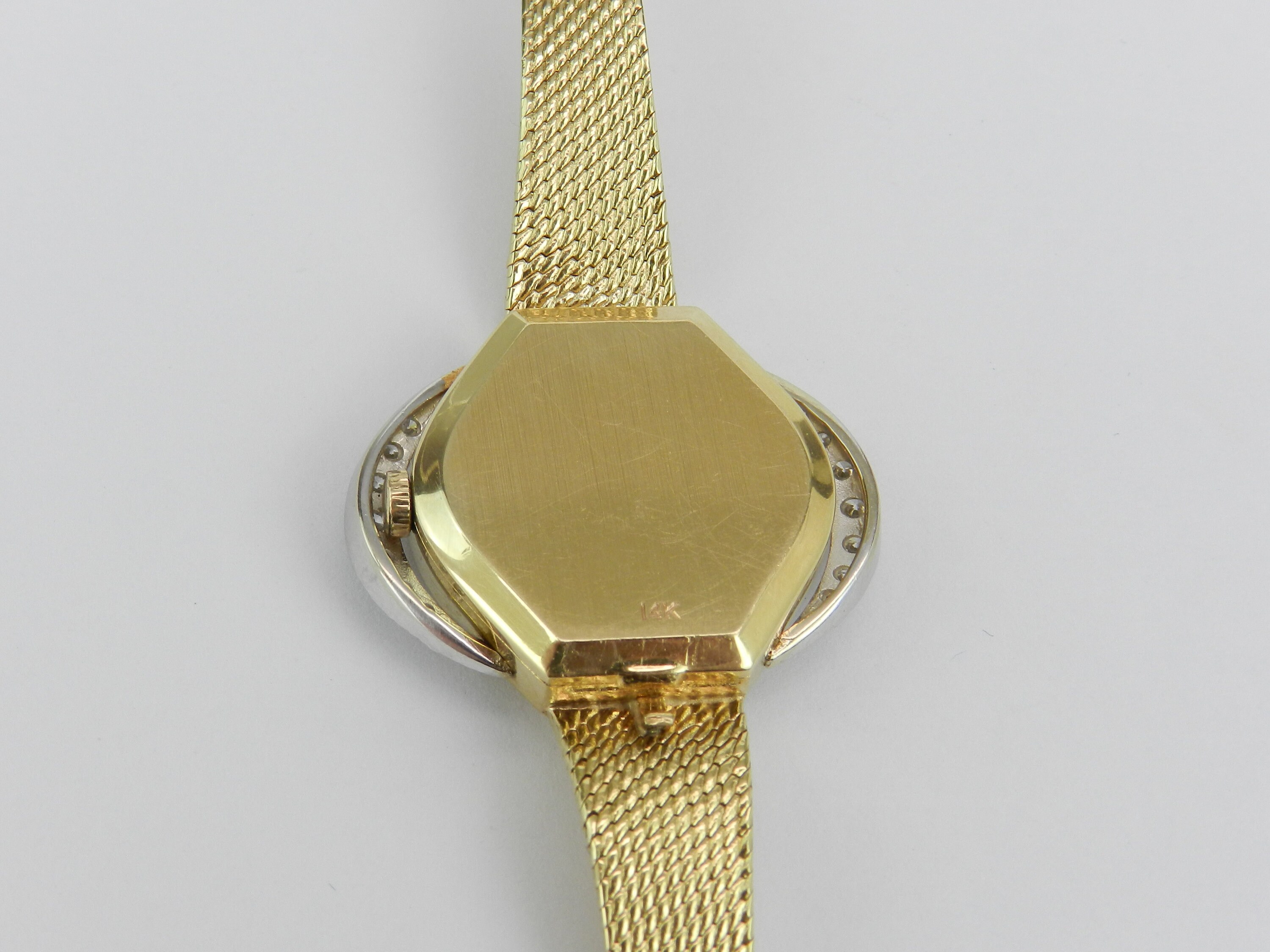 Antique Vintage 14K Yellow Gold Diamond LONGINES Ladies Bracelet Watch