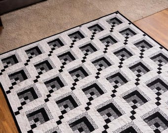 Patrón de colcha de calle animada: patchwork geométrico moderno (descarga en PDF)