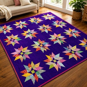 Crystal Dreams Quilt Pattern PDF | Modern Star Quilt Pattern | Throw Quilt Pattern | Instant Download | Digital Sewing Pattern