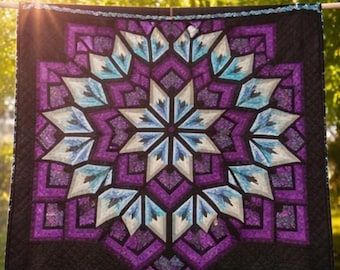 Mystic Radiance Quilt Pattern, Modern Star Geometric Design (PDF Download)