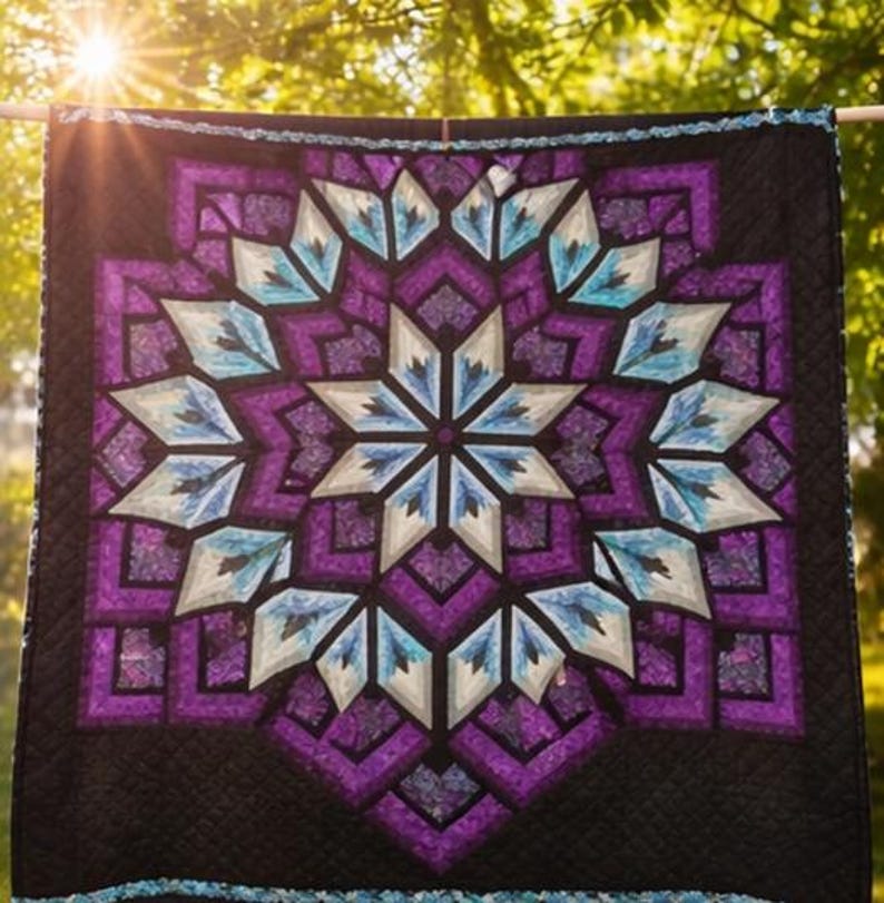 Mystic Radiance Quilt Pattern, Modern Star Geometric Design (PDF ...