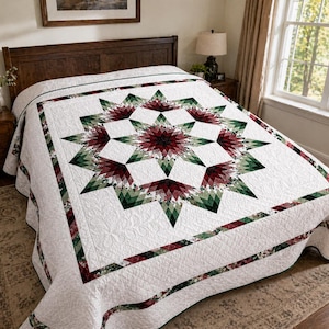 Gebrochener Stern Quilt Anleitung PDF | Moderne Stern Quilt Anleitung | Überwurf, Queen & King Size | Sofort Download