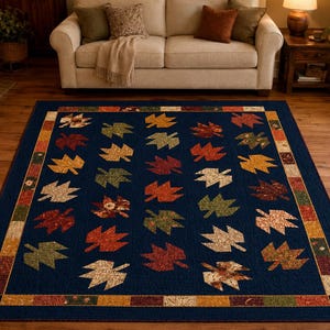 Autumn Maple Leaf Quilt Pattern PDF, Midnight Maple, Lap Throw Twin and Queen Sizes