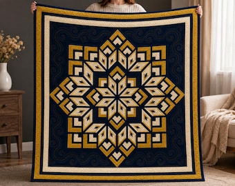 Patron PDF de courtepointe Étoile Impériale | Patron de courtepointe King Size | Courtepointe géométrique moderne | Patron de patchwork sur papier | Téléchargement instantané