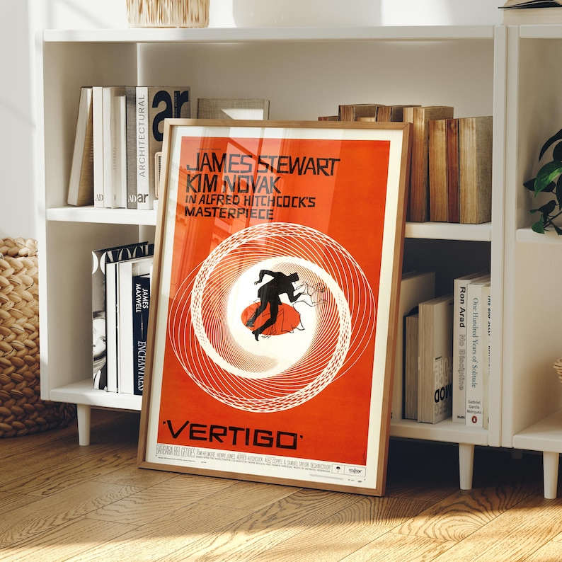 Vertigo Movie Poster Alfred Hitchcock Saul Bass Art James Stewart Kim ...