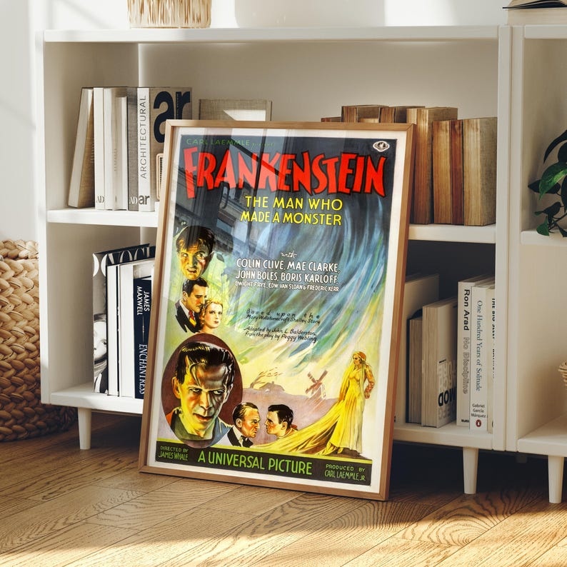 Frankenstein 1931 Movie Poster Print Boris Karloff Universal Horror ...